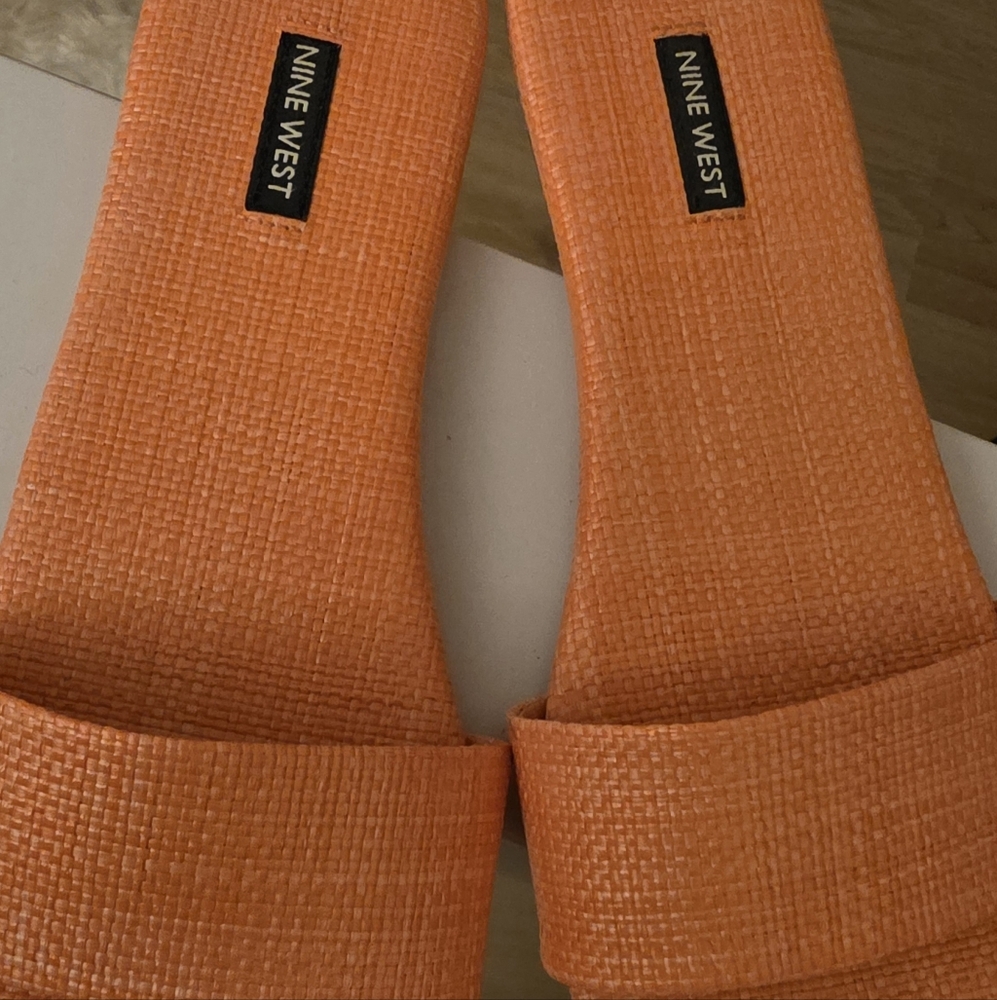 Nine West Vibrant Orange Slides